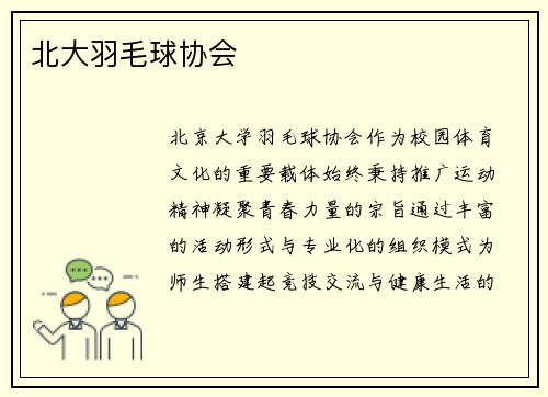 北大羽毛球协会